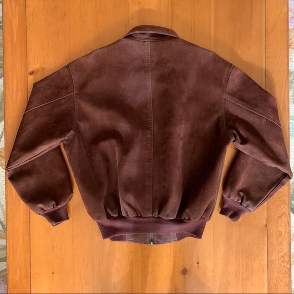 Brown Nubuck Bomber Jacket - Picture 2 of 7